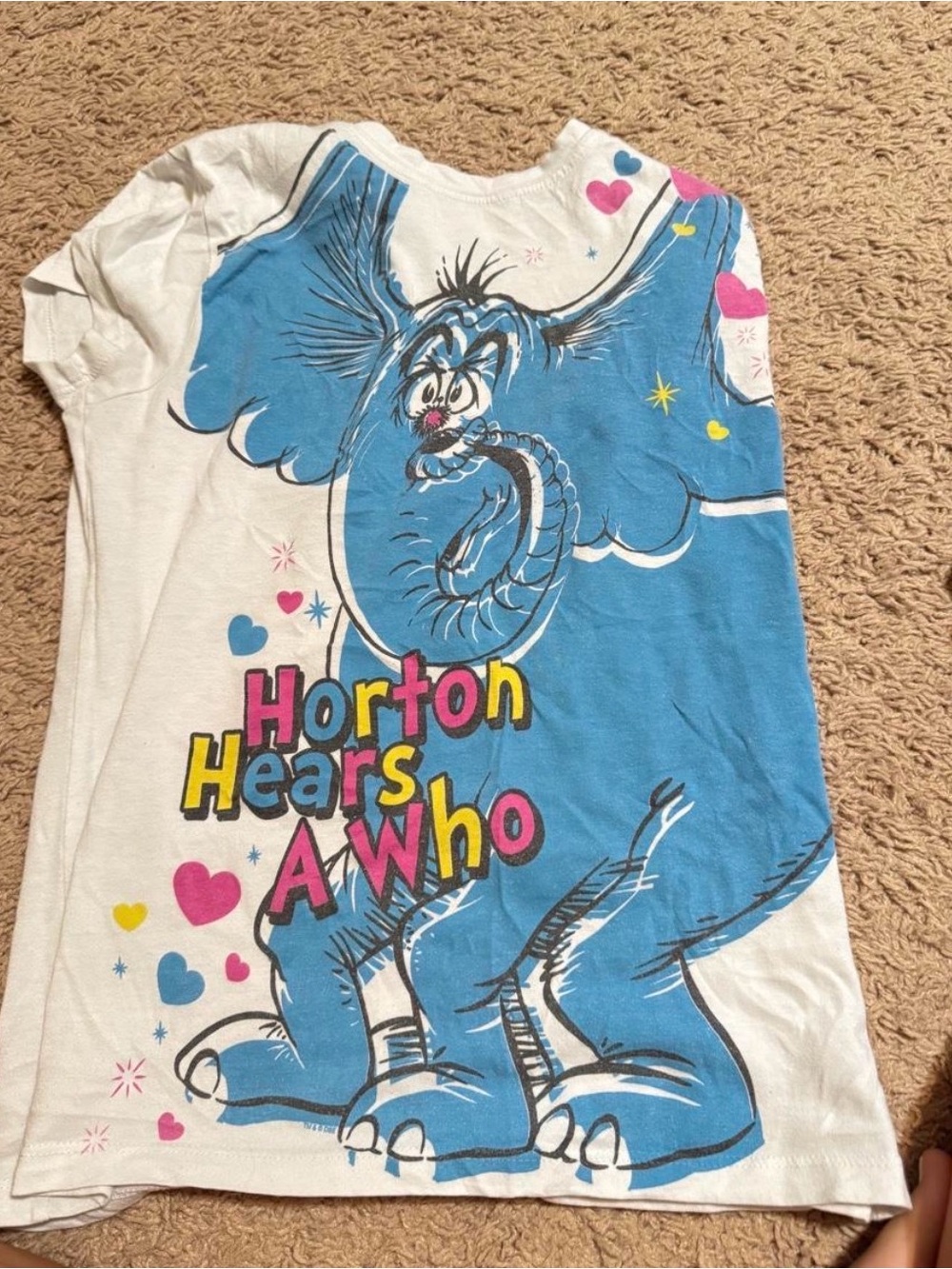 Mighty Fine Blue & White Horton Hears A Who Graphic Tee